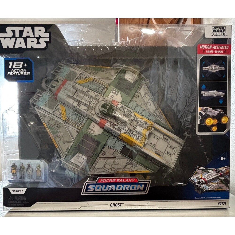 Star Wars Micro Galaxy Squadron GHOST, new REBELS #0131 series 3, motion sound